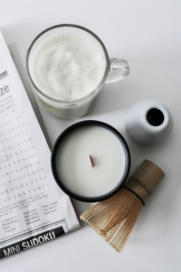 Matcha Green Tea Soy Candle | Morning Match | 8.5oz Wooden Wick